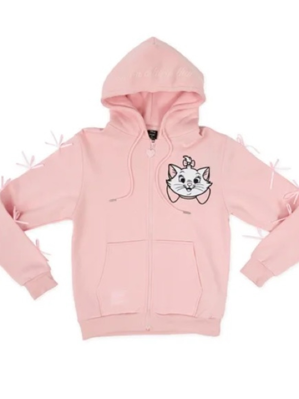 Cakeworthy Pink Zip-Up Hoodie with Marie and Bows